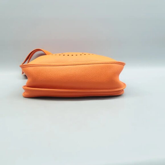 100% Authentic Hermes Evelyne Orange Leather Shoulder bag - Picture 5 of 12